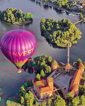 hot air balloon flying trakai or vilnius