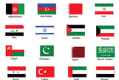 Flags of countries that make MENA