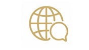 Icon representing multilingual dental care: English, Spanish, Russian