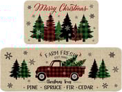Hexagram Christmas Kitchen Mats Set of 2