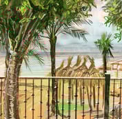 Digital drawing - Marbella promenade
