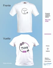 Diseño e impresión de camisetas para lanzamiento de proyecto Go Live CCO alianza Volaris/Jeppesen