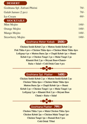 a menu of a restaurant with a menu listing