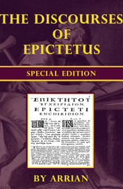 the cover of an ancient copy of Discourses by Epictetus