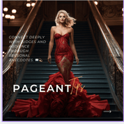 Tatiana Vaccaro posing elegantly in evening gown during a photoshoot for her national pageant