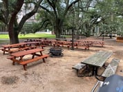 Lovett Quad benches and fire pit