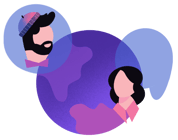 Two people in a world
