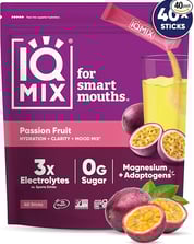 a bag of fruit juice with a glass of juice