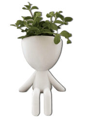 Pot de fleurs mignon - assis en rebord