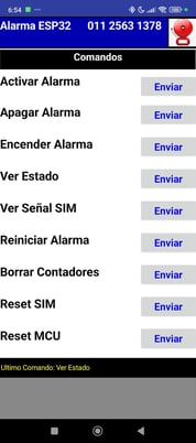 APP gestión alarma por SMS