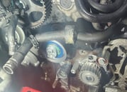 timing gears without a timing belt inside an engine