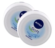 two bottles of nivea soft cream