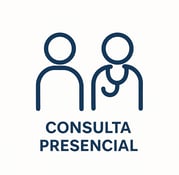 Ícone de duas pessoas que representa o atendimento presencial.