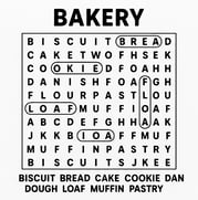 Bakery Word Search 