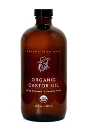 a bottle of castor organic oil