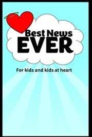 book cover clouds heart with halo on top best news ever for kids and kids at heart