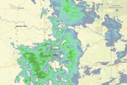 Sample weather radard image for WeatherSources real time page.