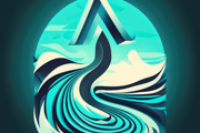 Abstract symbol representing a river flowing for river gauges section of WeatherSources.