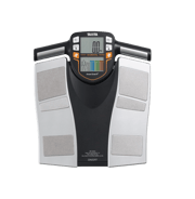 TANITA BC-545N segment-lichaamssamenstellingsweegschaal in zilver met een LCD-display en handgrepen 