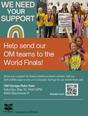 Support OM team to World Finals - Click for larger image of flyer