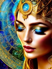 Divine feminine energy healer celestial crown cosmic star Quantum Healing Universal soul awakening