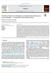 The Dietary Behaviors of Participants in UK-Based Meat Reduction and Vegan Campaigns 