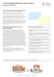 Communicating Effectively with Families: Guide for Schools