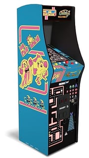 Ms Pac Man Galaga home arcade game with multiple classic arcade games in 1 cabinet
