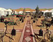 Morocco tours bivouac camps sunset and sunrise in the middle of Moroccan Sahara desert 