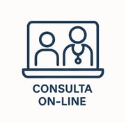 Ícone de um computador que representa o atendimento on-line.
