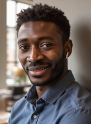 Portrait a black man smiling