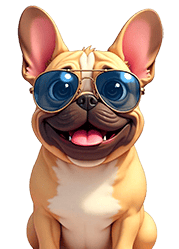 perro bulldog con gafas