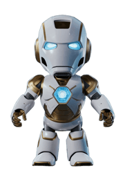 a robot that is wearing a suit and holding a light bulb