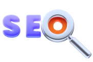 3d text spelling S E O with a magnifying glass on O representing Search engine optimization.