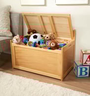a toy chest with a toy and a toy box
