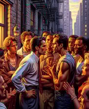 An argument outside a party in new york