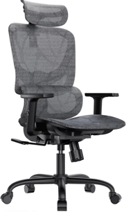 HUANUO Silla ergonómica de Malla con Soporte Lumbar Ajustable, reposabrazos, Mecanismo de balanceo