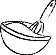 a bowl of food with a whisk and a whisk
