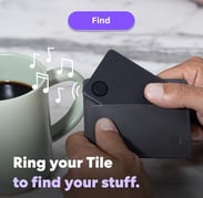 Tile Slim fitting into wallet while ringing