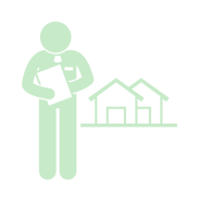 an element showing a tampa bay commercial real estate agent going door to door