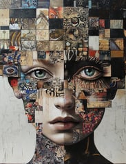 imagen de mujer en estilo abstracto de la artista Eva Mas