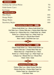 a menu of a restaurant with a menu listing
