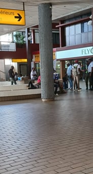 View of inside Libreville's Léon-Mba International Airport, Gabon