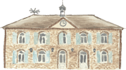 watercolor of pre-war building