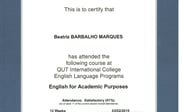 English for Academic Purposes certificate