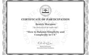 How to Balance Simplicity and Complexity in UX certificate