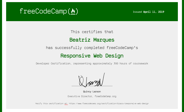 Responsive Web Design certificate