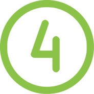 a green and white number four in a circle