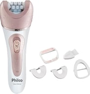 a pink and white electric shaver with a pink and white background