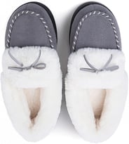RockDove Women's Trapper Moc Fuzzy Plush Faux Fur Memory Foam Slipper Christmas Gift Stocking Stuffe